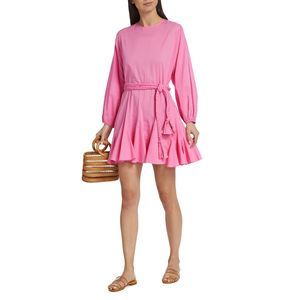 RHODE Ella Braided Belt Fit-&-Flare Minidress